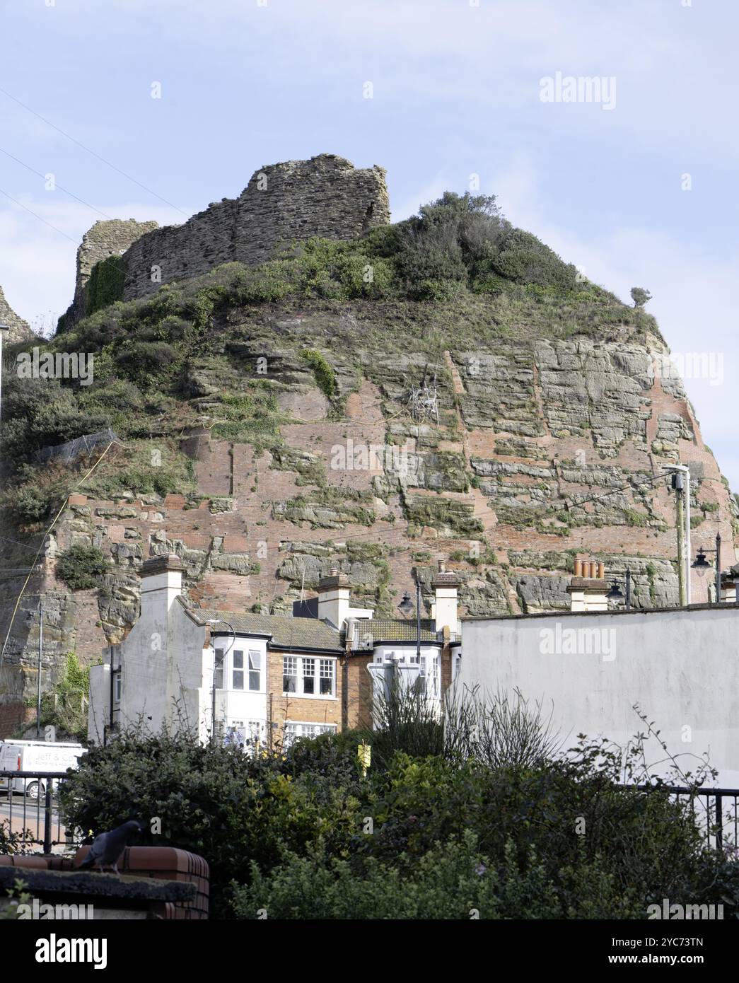 View of the East Hill, Hastings, East Sussex, England, UK Stock Photo