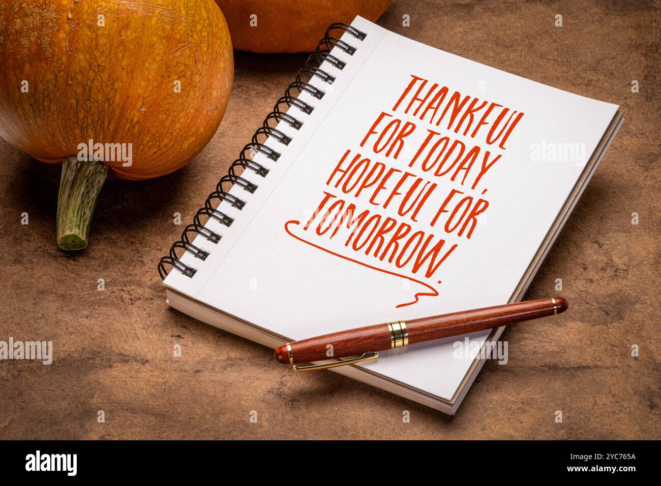 Thankful for today, hopeful for tomorrow - inspirational handwriting in ...