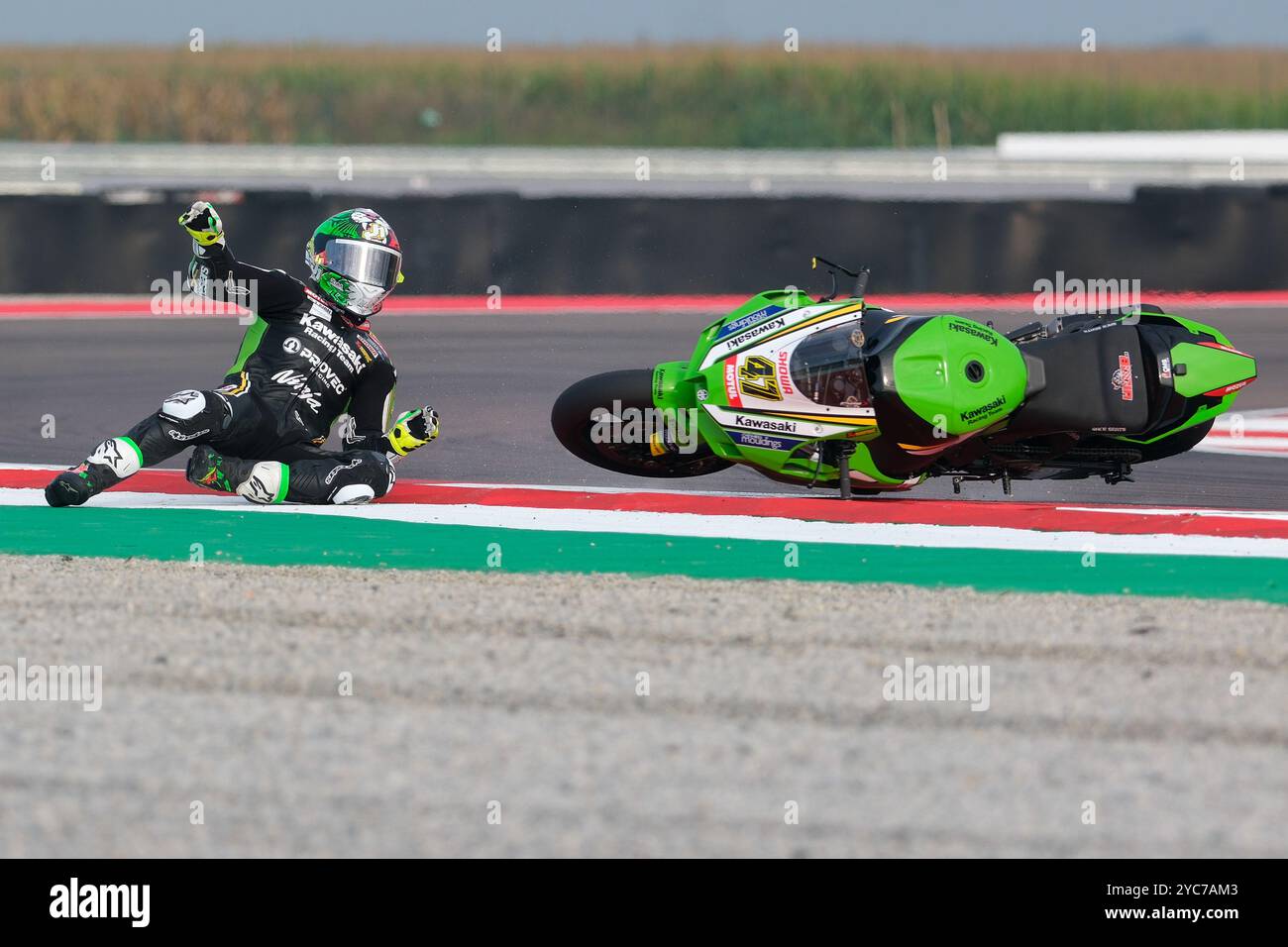 Moto 2 riders crashed during the Moto 2 race of the Petronas Grand