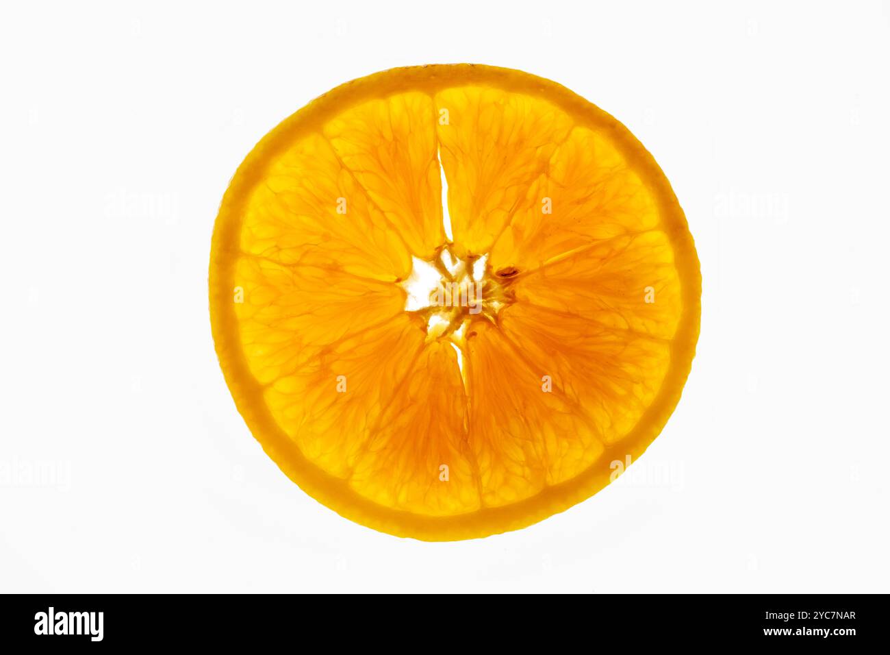 Macro or extreme close up of an orange fruit slice Stock Photo
