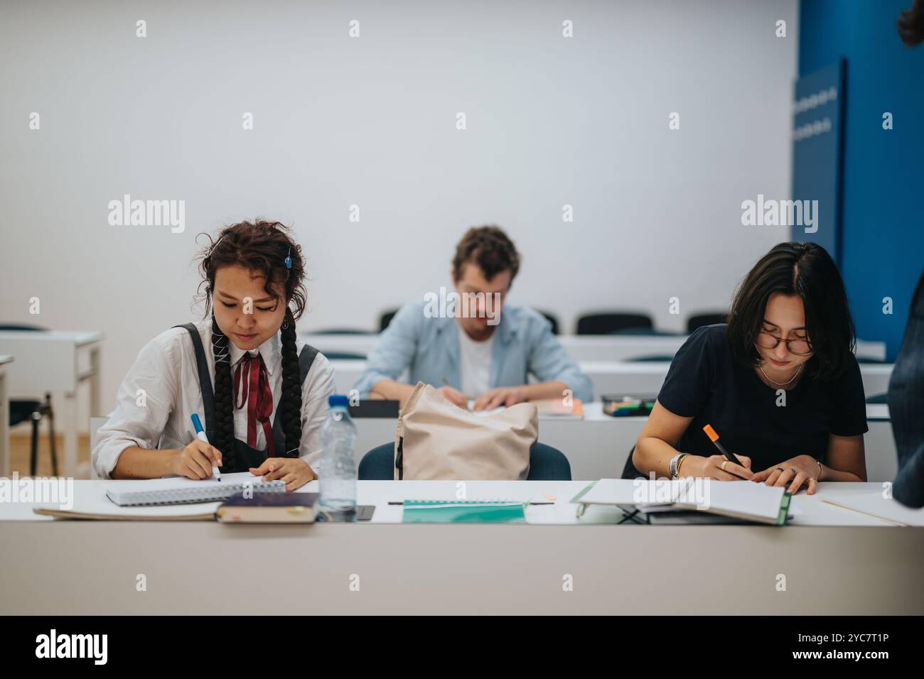 Diffiernce Student Study Diverse students studying with focus in a classroom setting Stock Photo ...