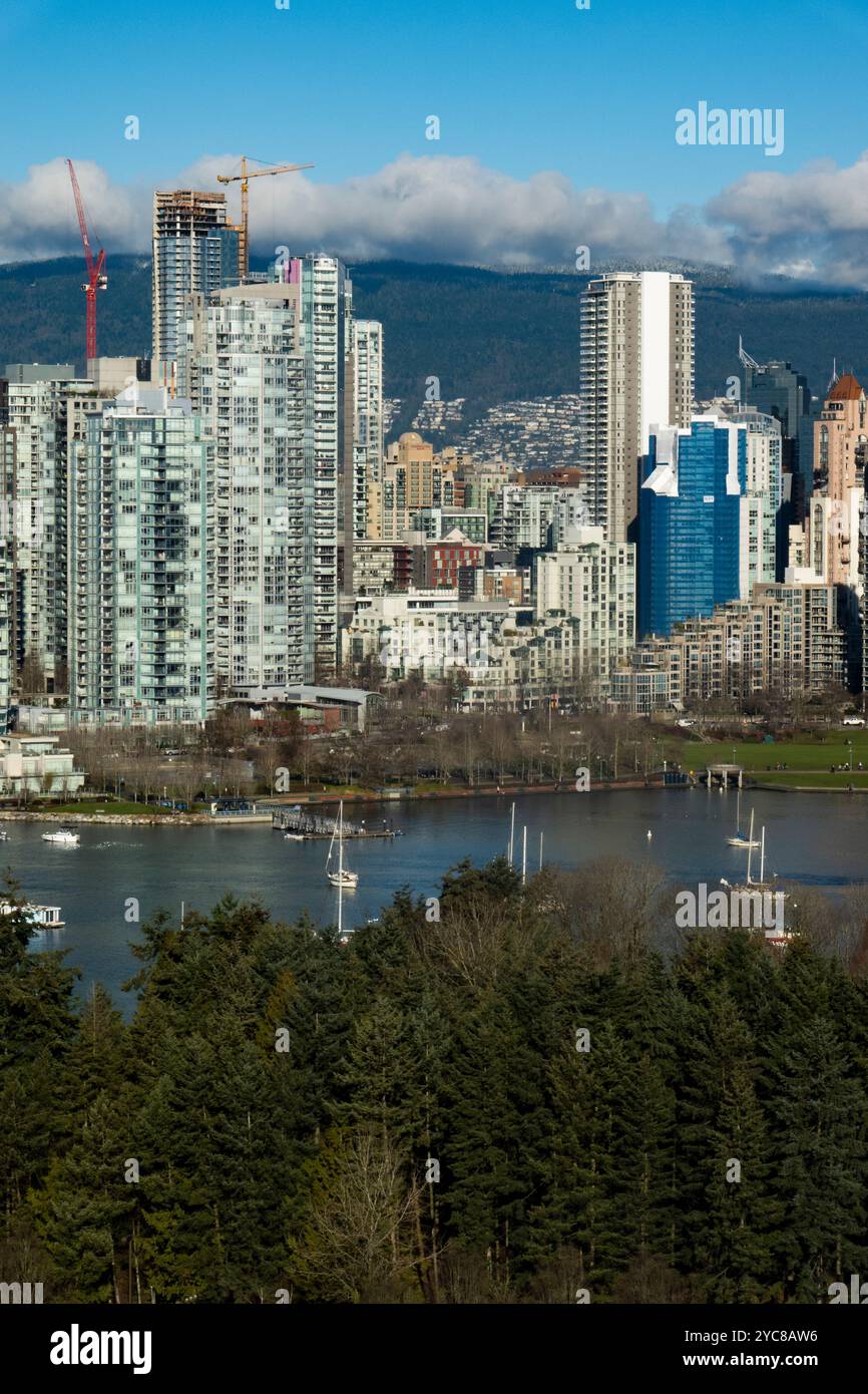 Downtown Vancouver from Broadway, showing False Creek Stock Photo - Alamy