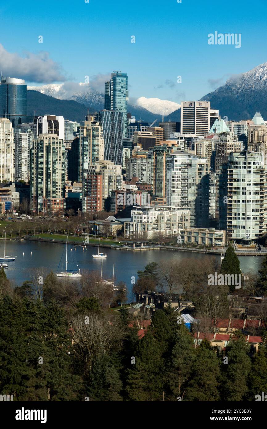Downtown Vancouver from Broadway, showing False Creek Stock Photo - Alamy