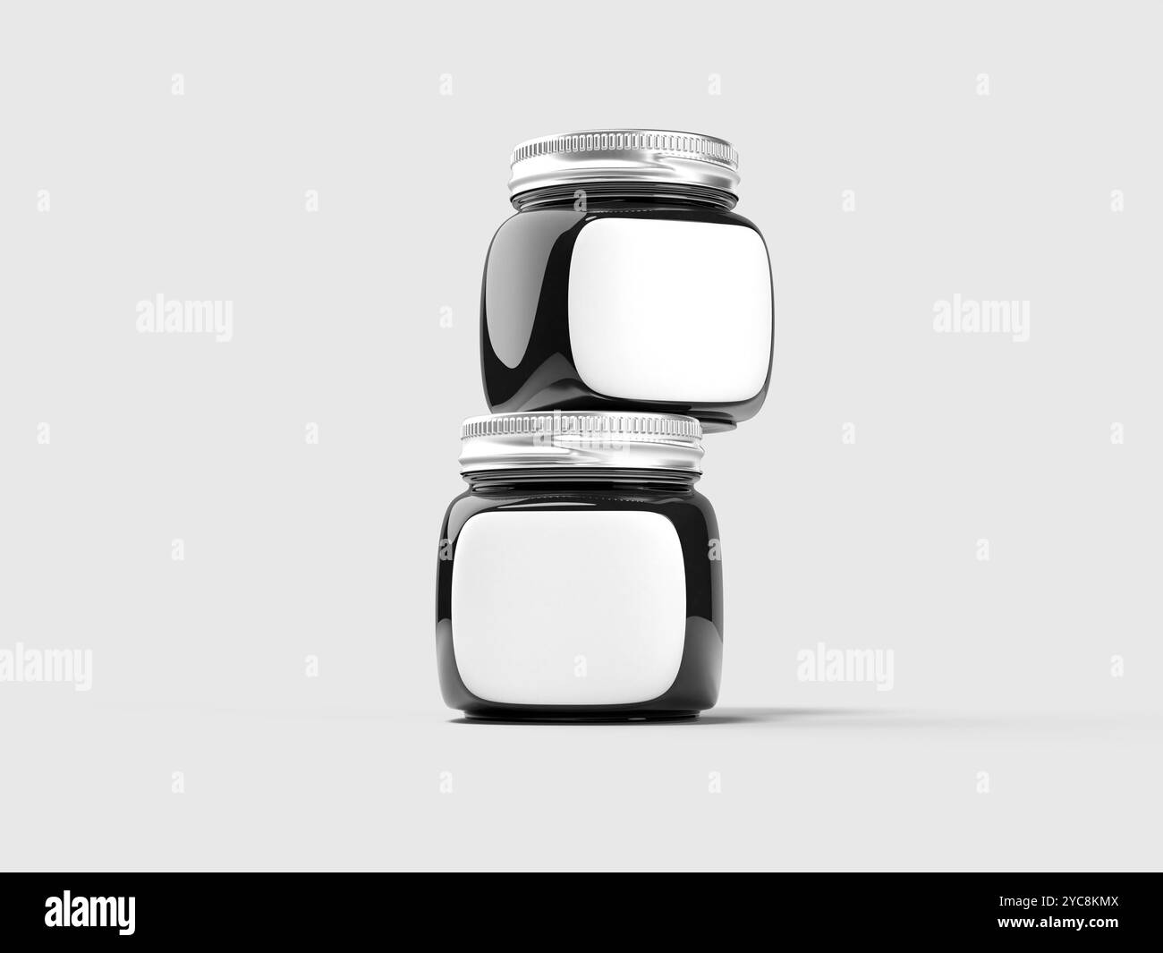 Blank Chocolate Butter Jar Mockup 3D Render Stock Photo