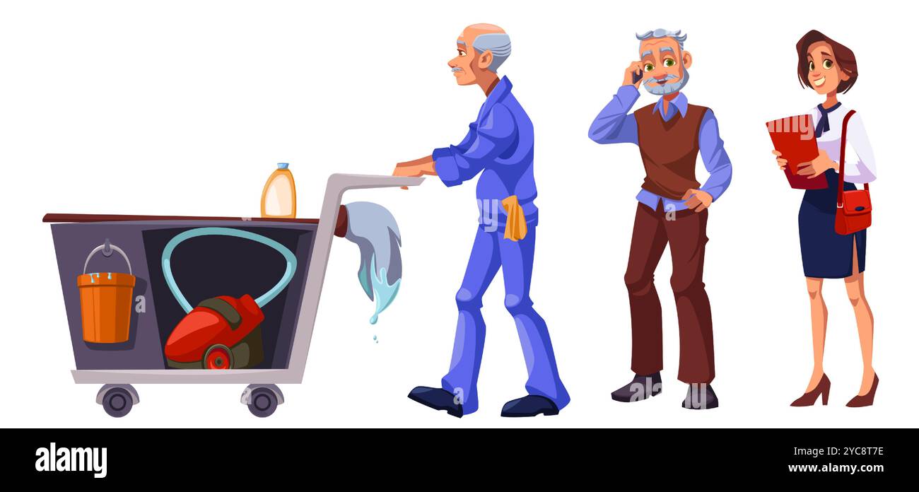 Random Janitor Cleaning office janitor in Cut Out Stock Images & Pictures - Alamy
