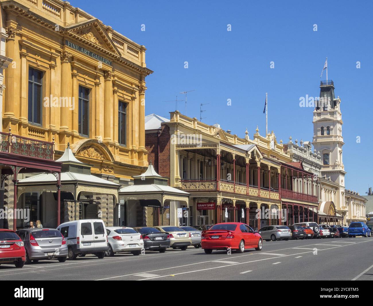 Grand old buildings in Lydiard Street, Ballarat, Victoria, Australia, Oceania Stock Photo