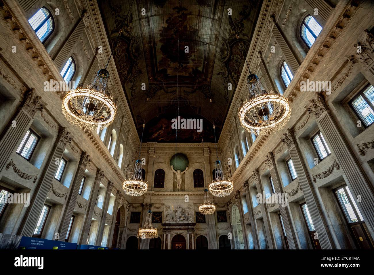 Interior View of Citizen's Hall in the Royal Palace of Amsterdam - Netherlands Stock Photo