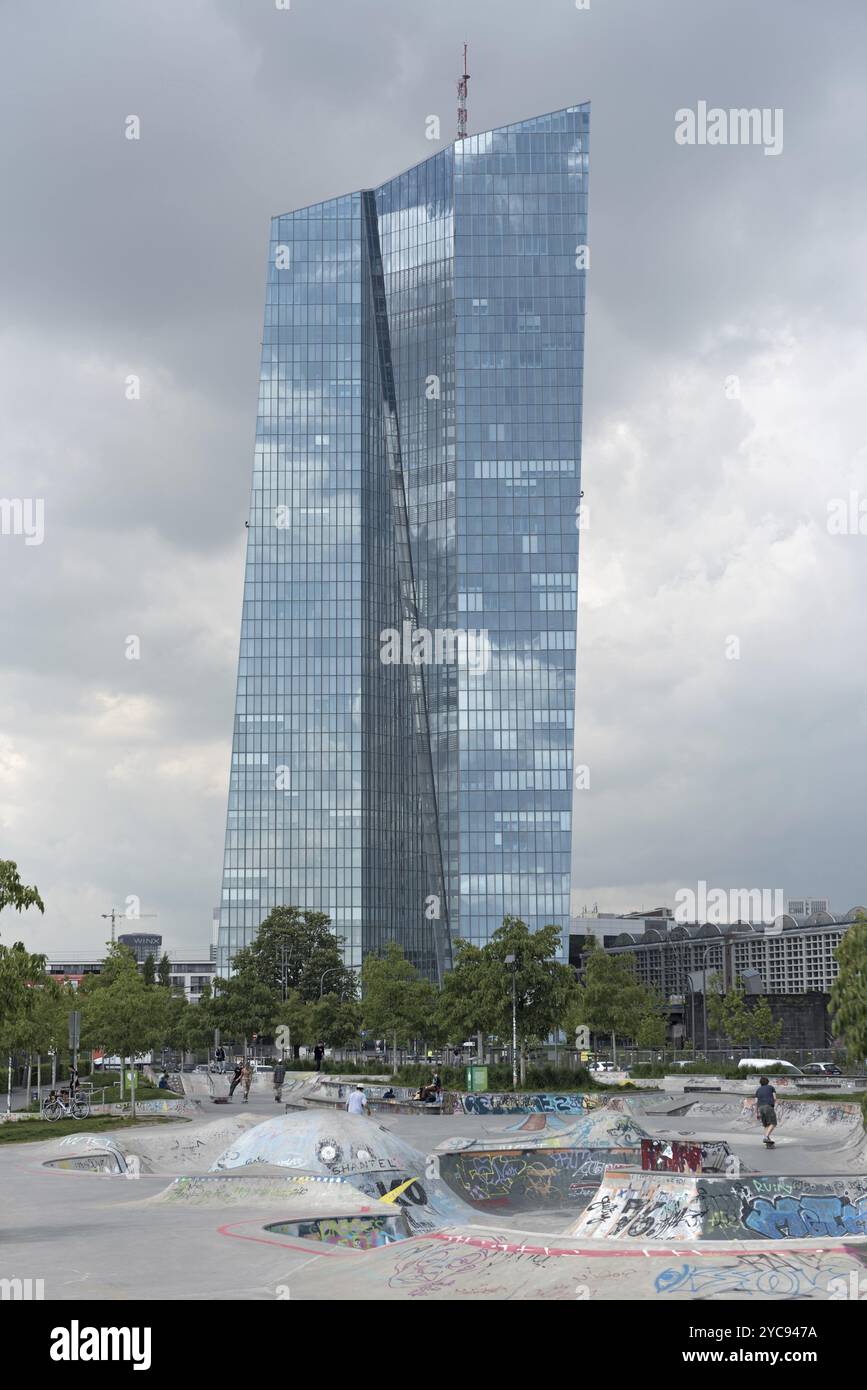 The new seat of the European Central Bank in Frankfurt am Main Stock Photo