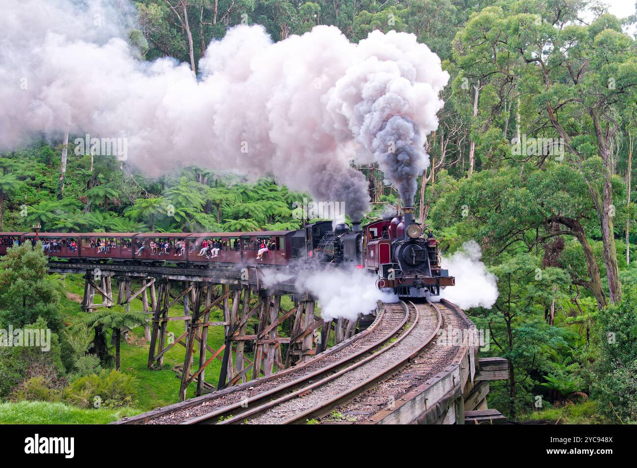 Steaming Around The Bend Stock Photo