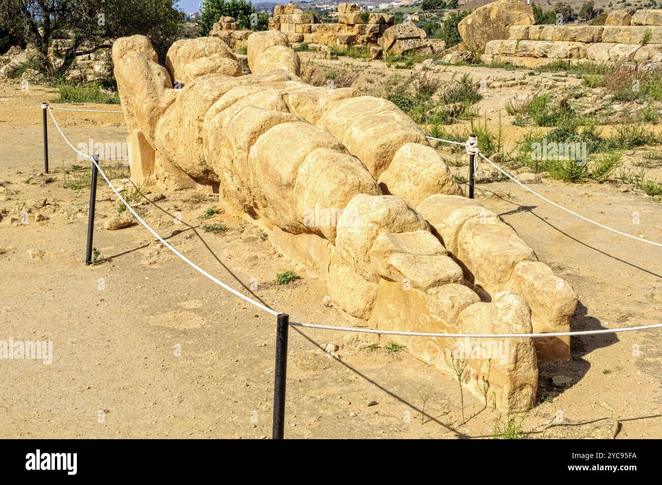 Suporting Statue Rocks Giant Telamon, a supporting statue from the Temple of Zeus, Agrigento ...
