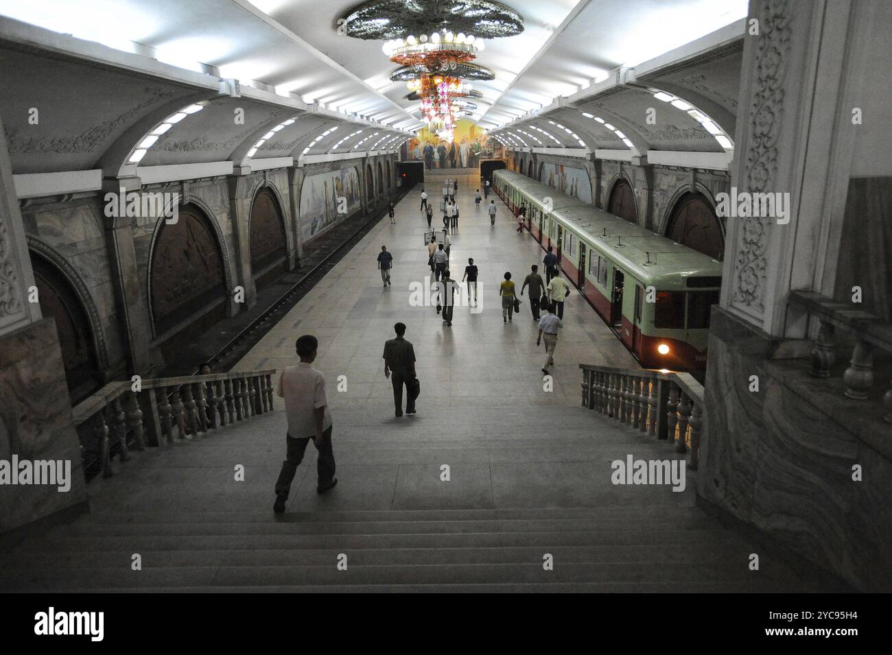 09.08.2012, Pyongyang, North Korea, Asia, View of the Puhung metro ...