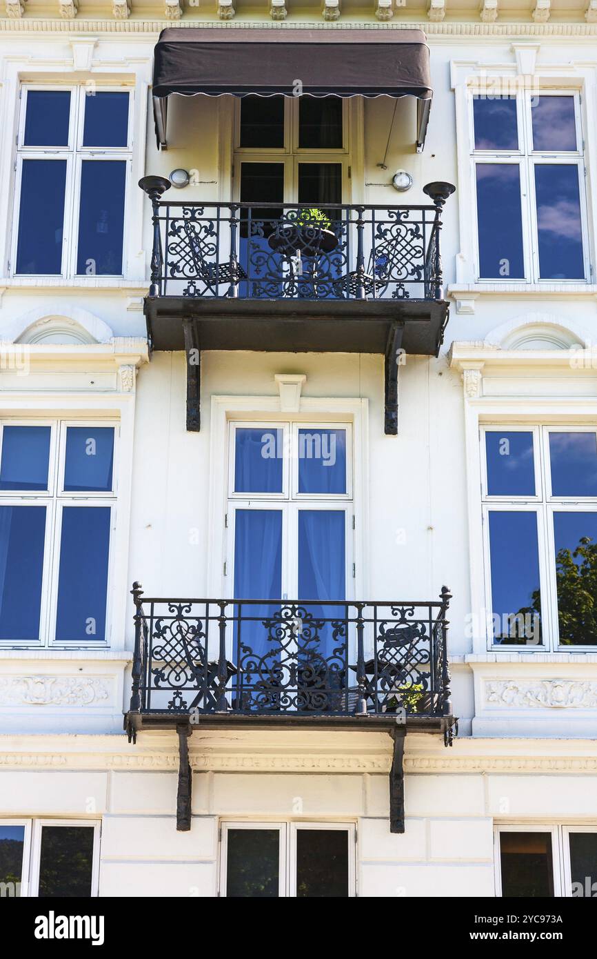 Apartment building with balconies Stock Photo - Alamy