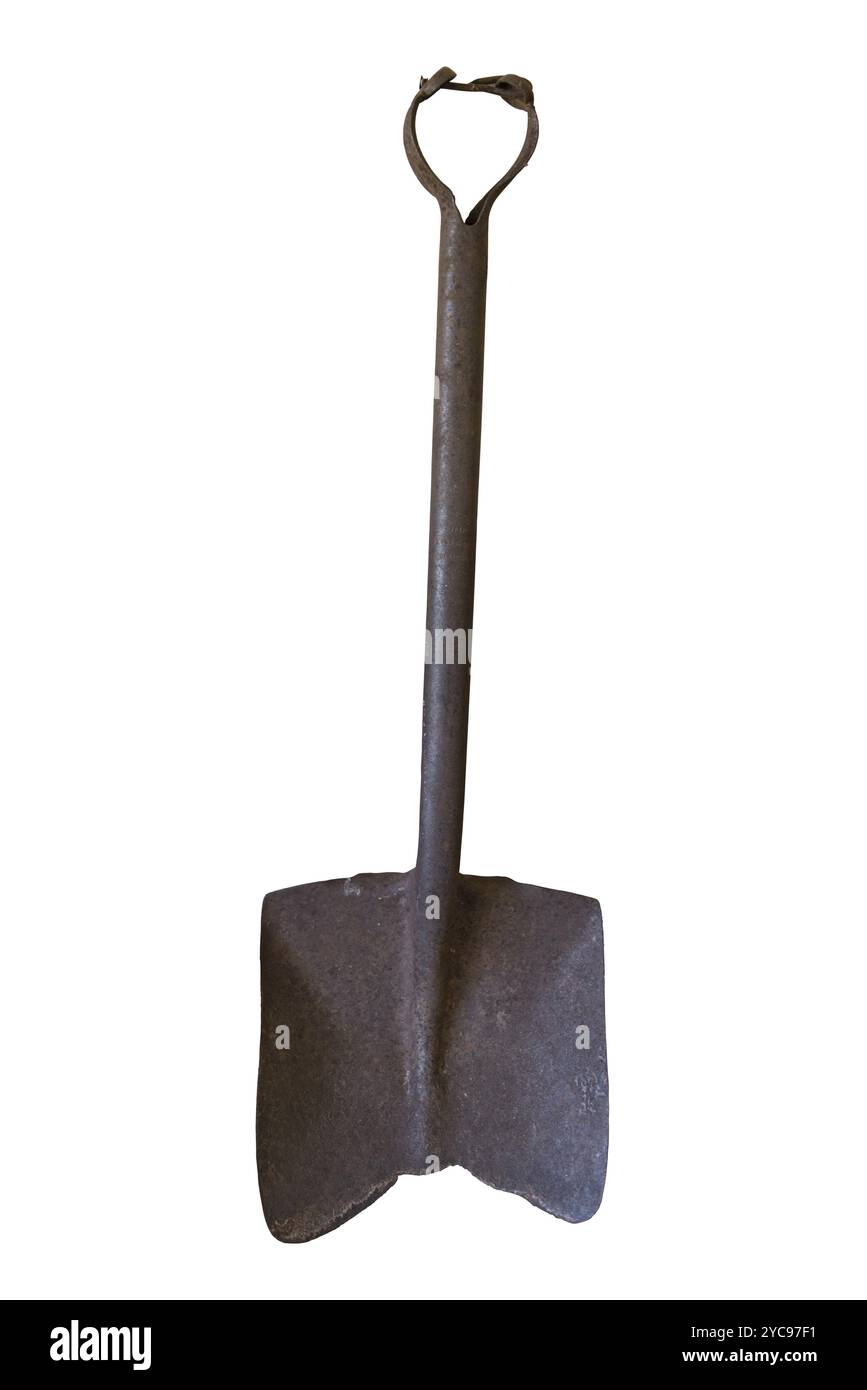 An old rusty shovel with handle it, isolated Stock Photo - Alamy