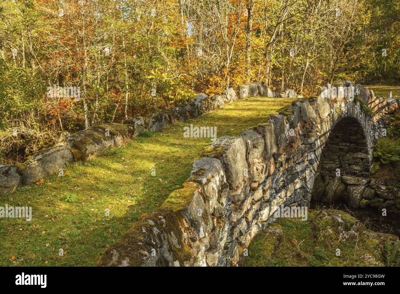 Arch bridge over a river in the country Stock Photo - Alamy