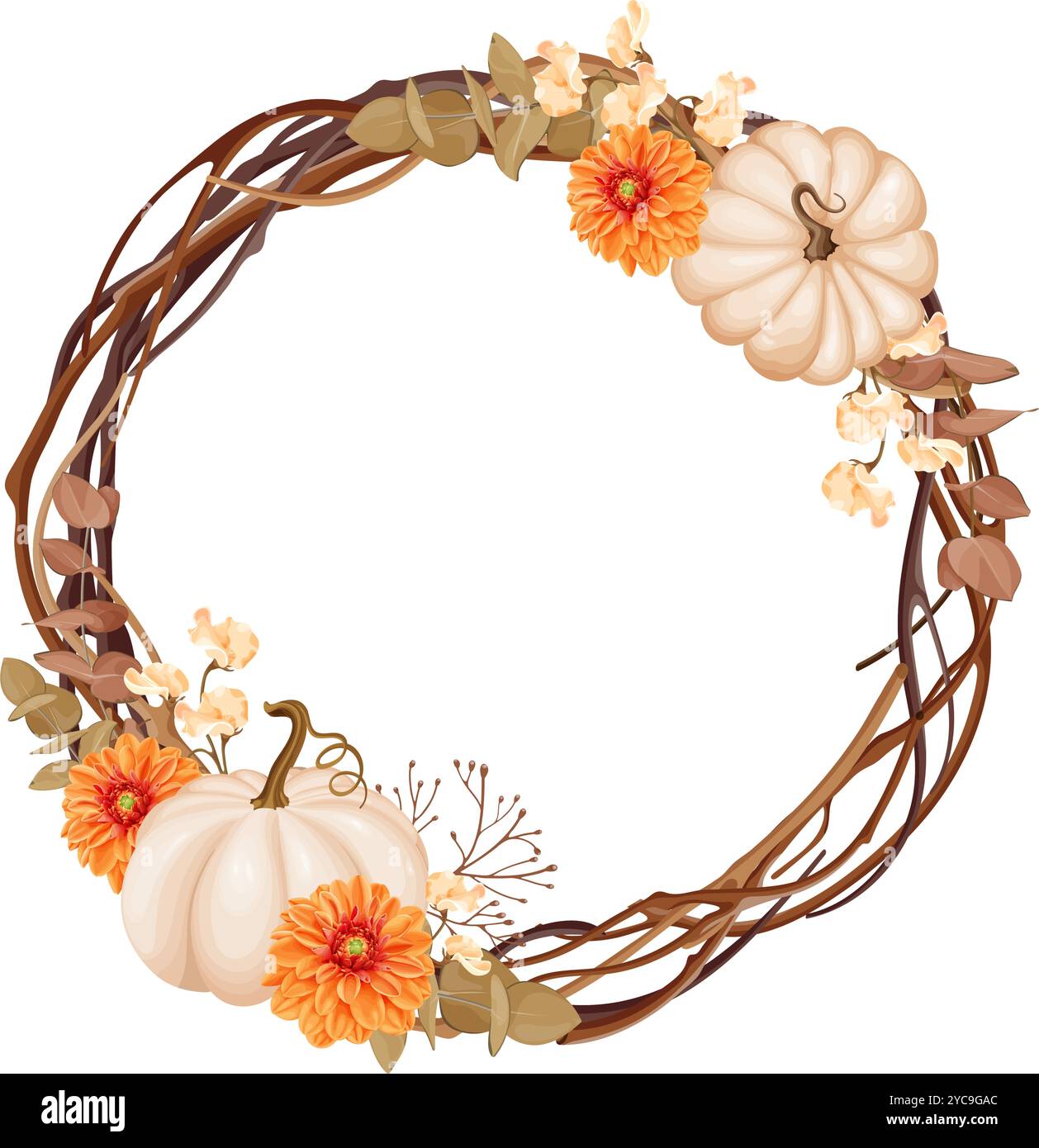 Fall Vine Vector Vine arrangement Stock Vector Images - Alamy