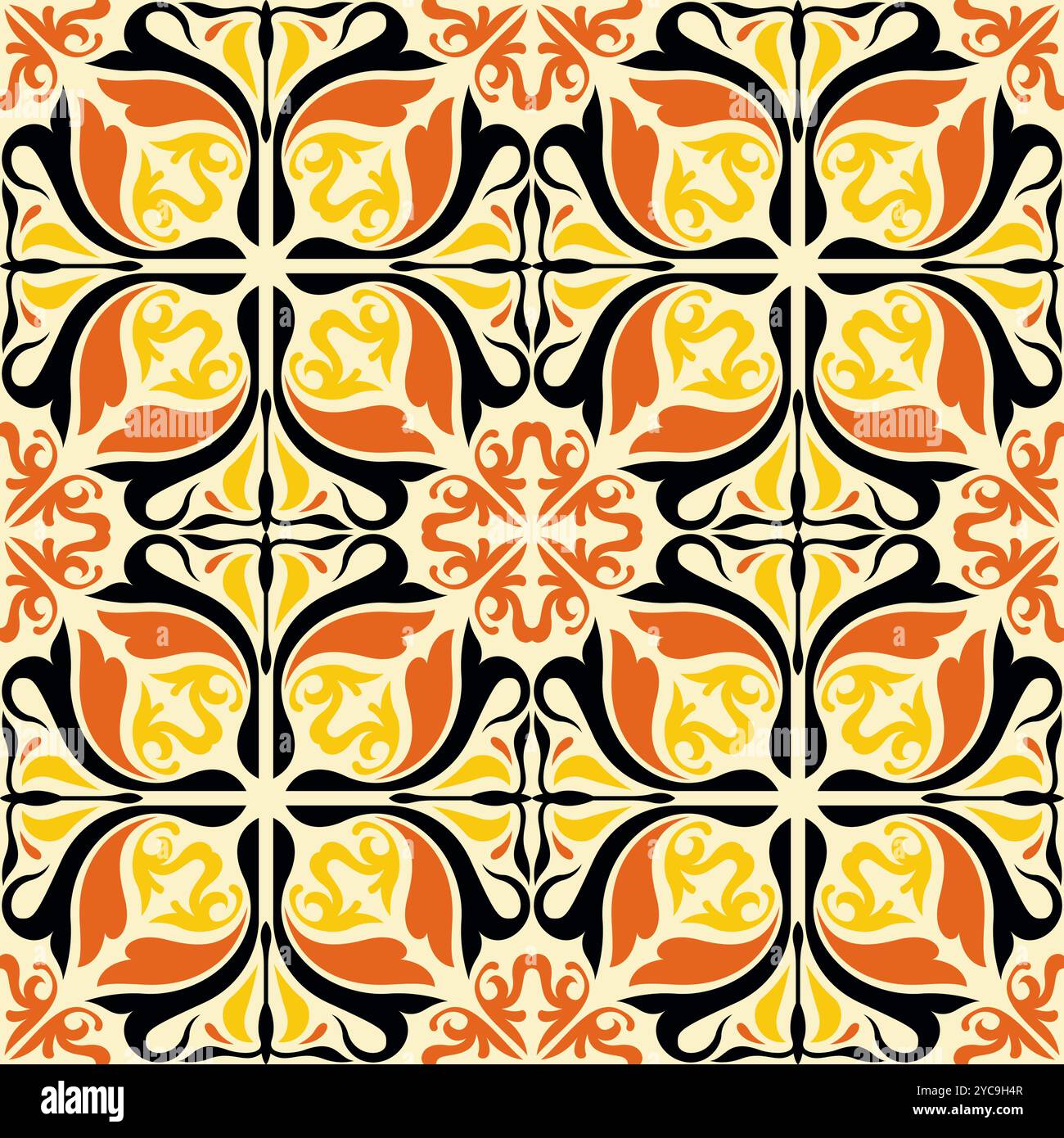Talavera Vintage Pattern. Tile Seamless Pattern Stock Vector