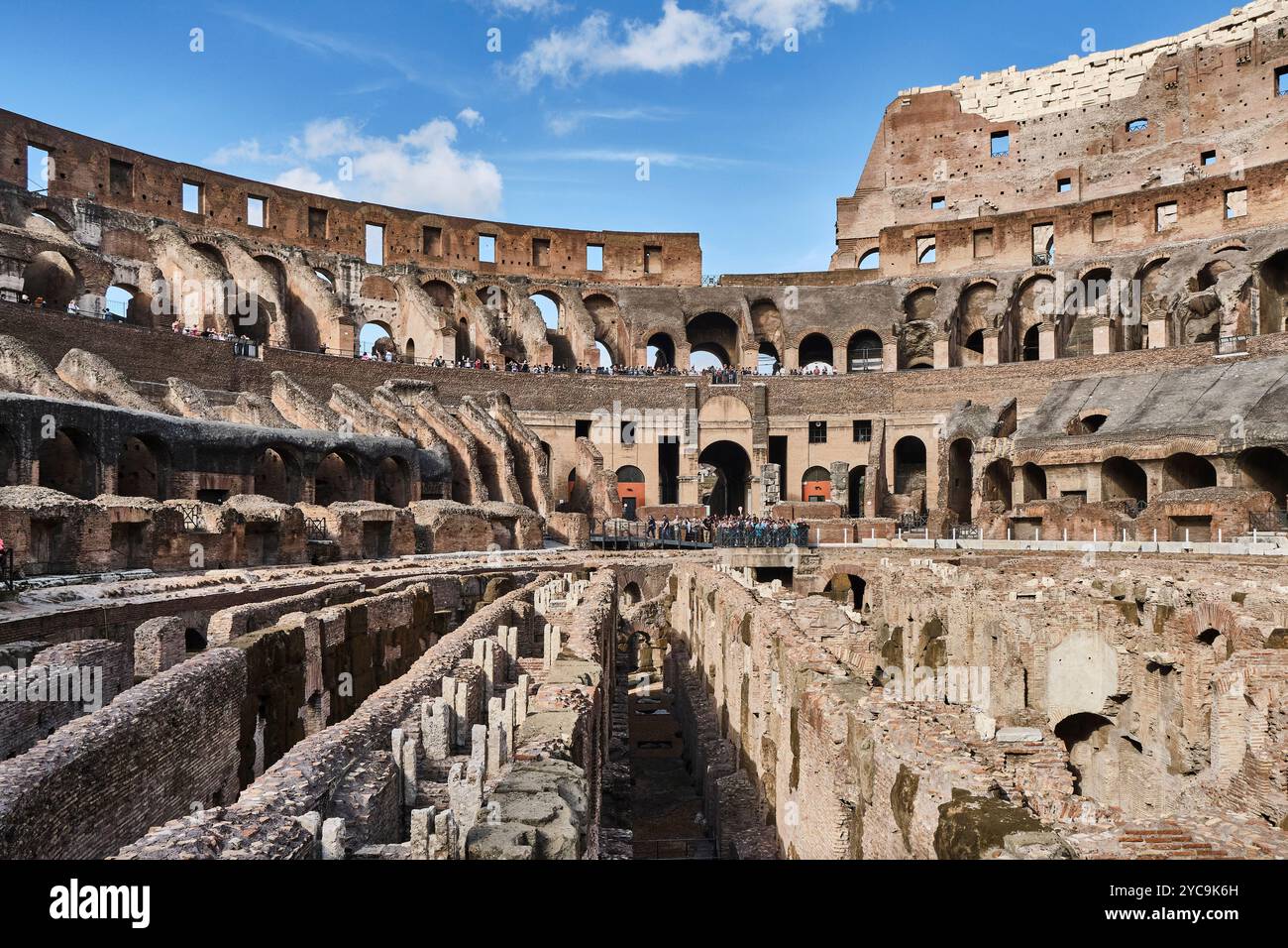 Italy, Rome: exterior view of the Colosseum, remains of an amphitheatre ...