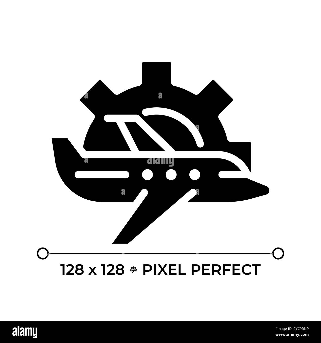 Aircraft maintenance black glyph icon Stock Vector Image & Art - Alamy