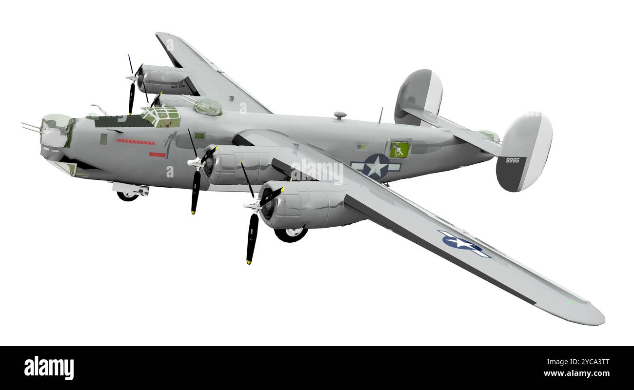 American heavy bomber of World War 2 isolated on white background Stock Photo