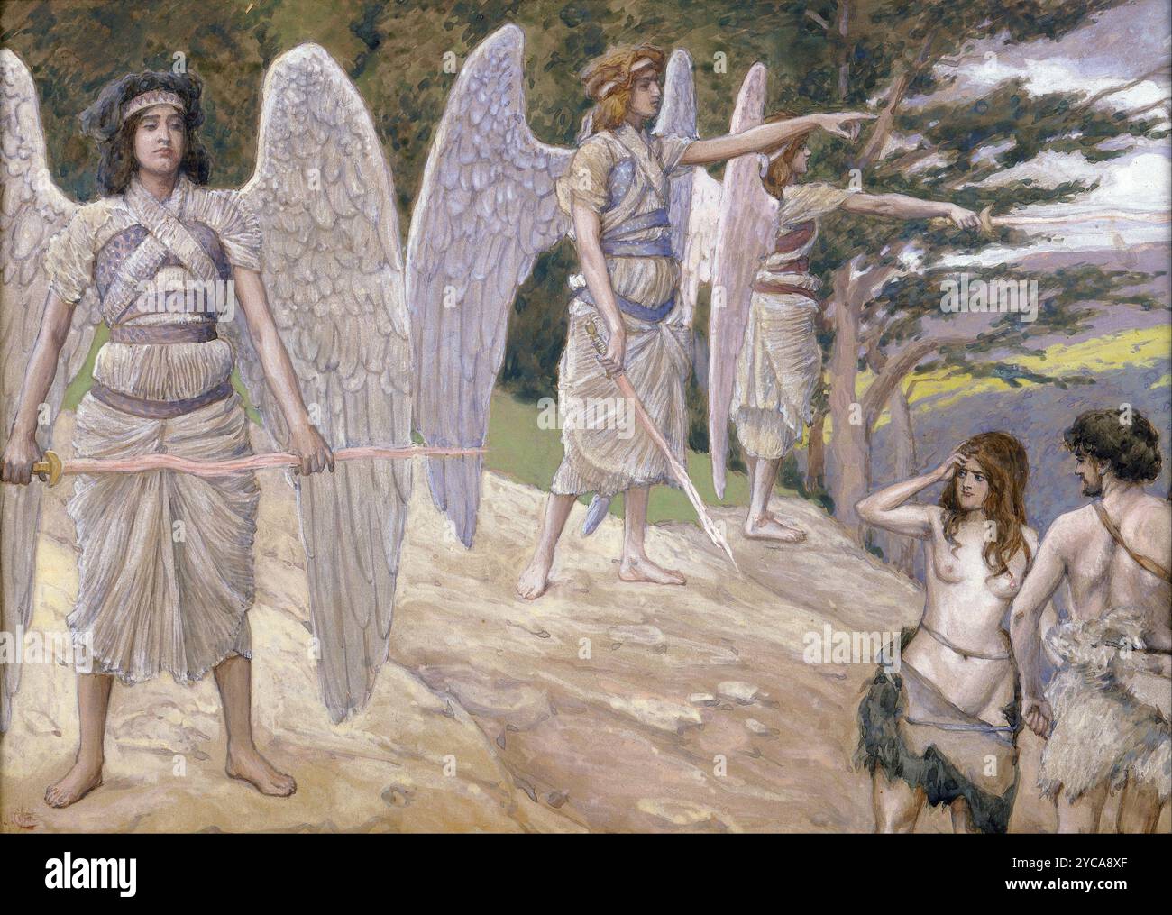 Adam and Eve Driven from Paradise 1902 by James Tissot Stock Photo