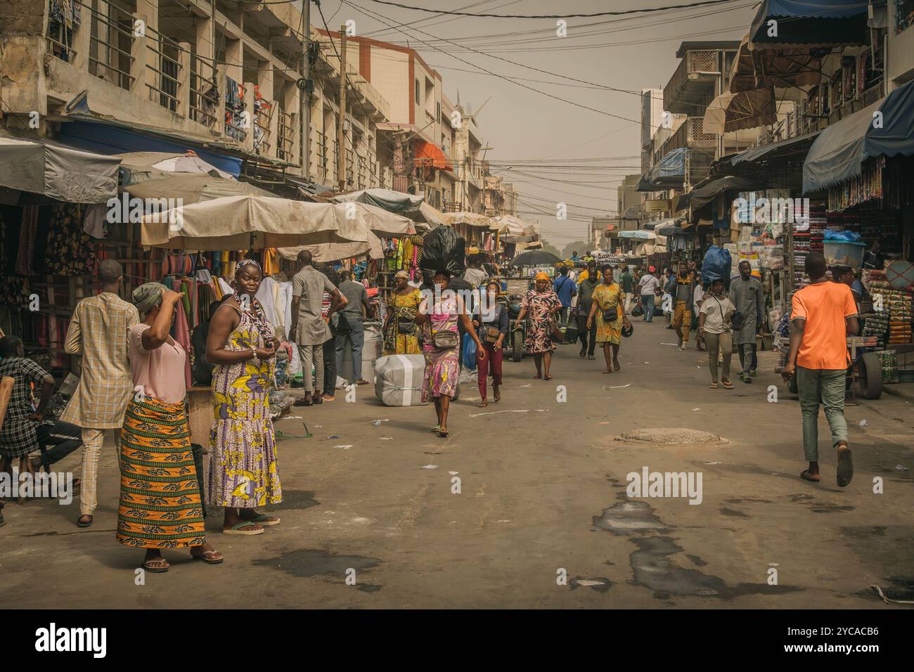 The Gambian people on the market in Banjul, Gambia, West Africa. Stock Photo