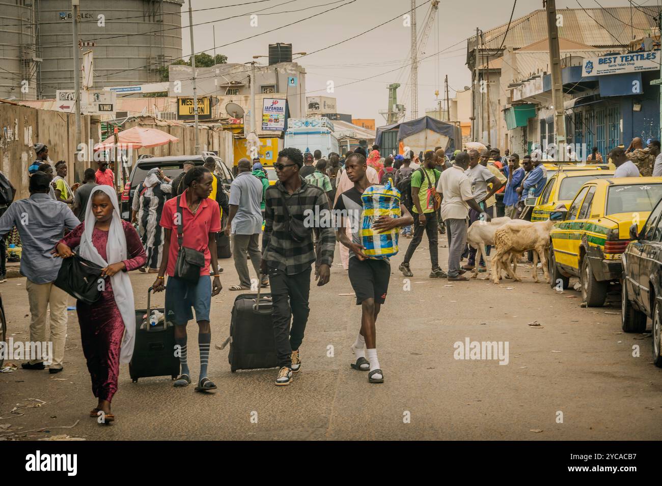 The Gambian people on the market in Banjul, Gambia, West Africa. Stock Photo