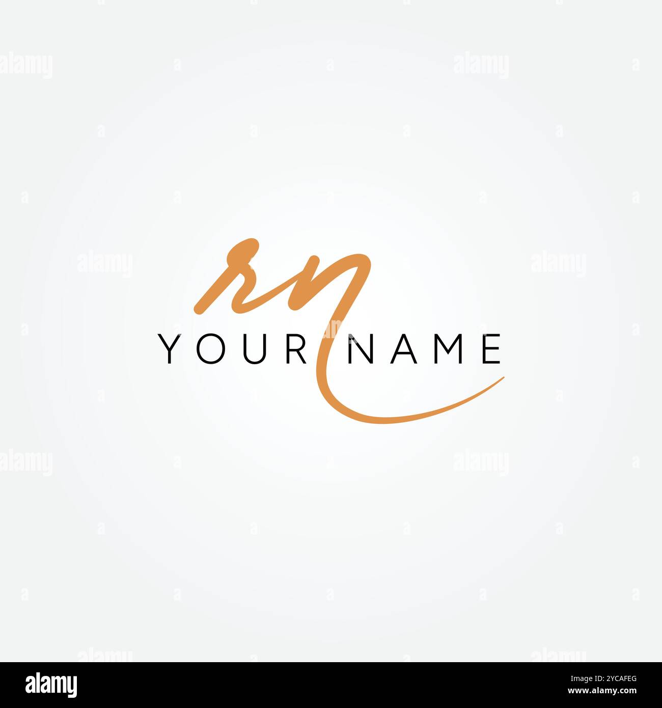 RN Initial Letter Signature Logo Template - Handwritten Vector Logo Template Stock Vector