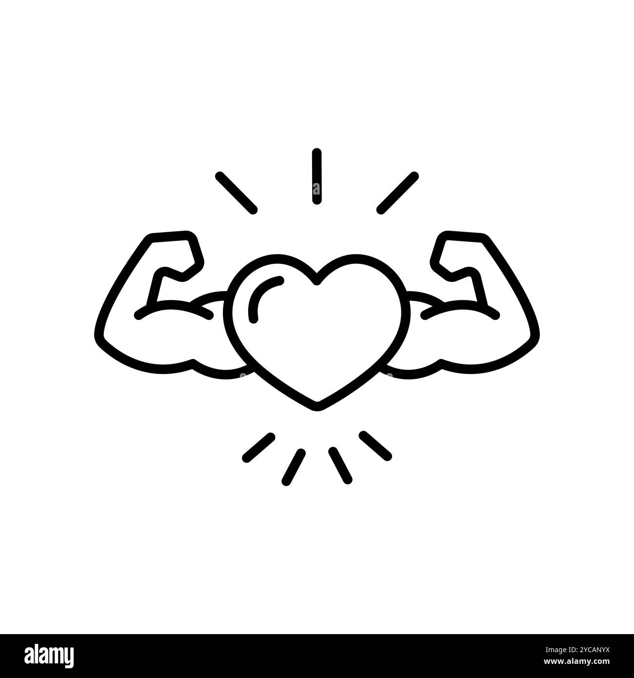 Heart with muscles icon illustration isolated vector sign symbol Stock Vector