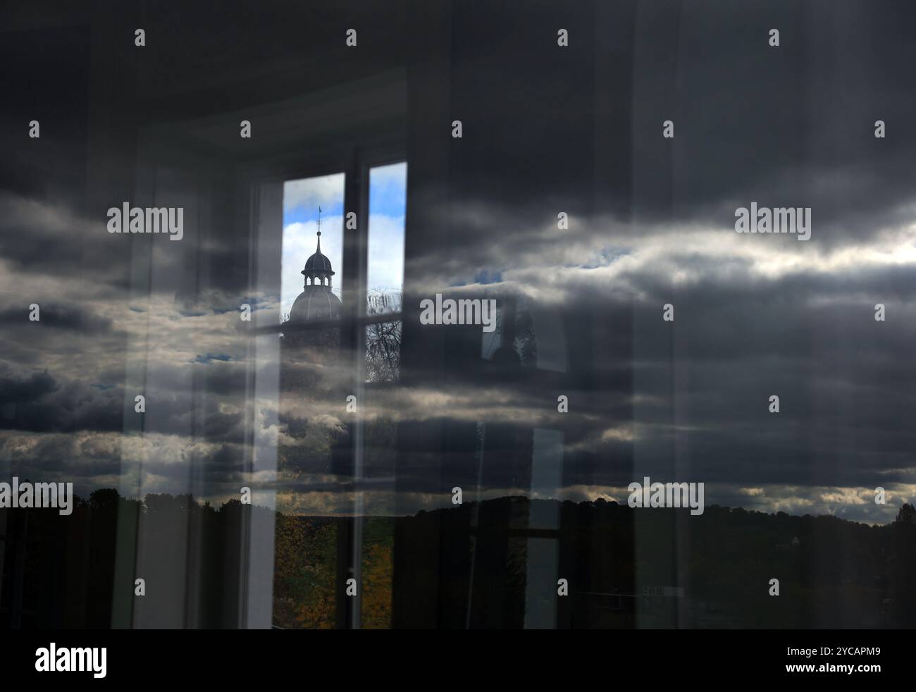 Aschaffenburg, Germany. 22nd Oct, 2024. A tower of Johannisburg Castle ...