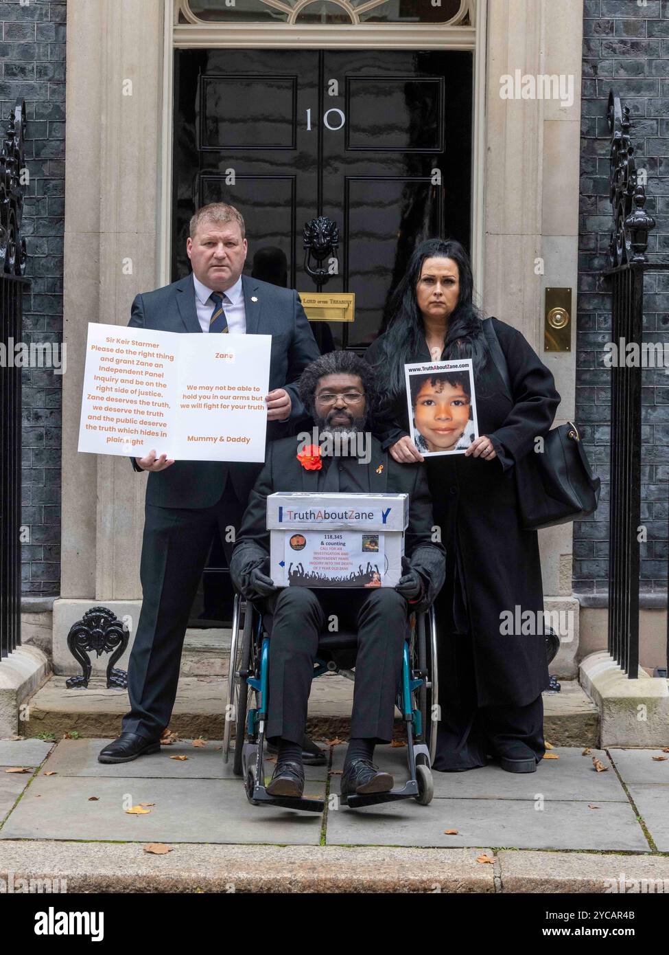 London, UK 21 Oct 2024 Zane’s parents, Kye Gbangbola and Nicole Lawler