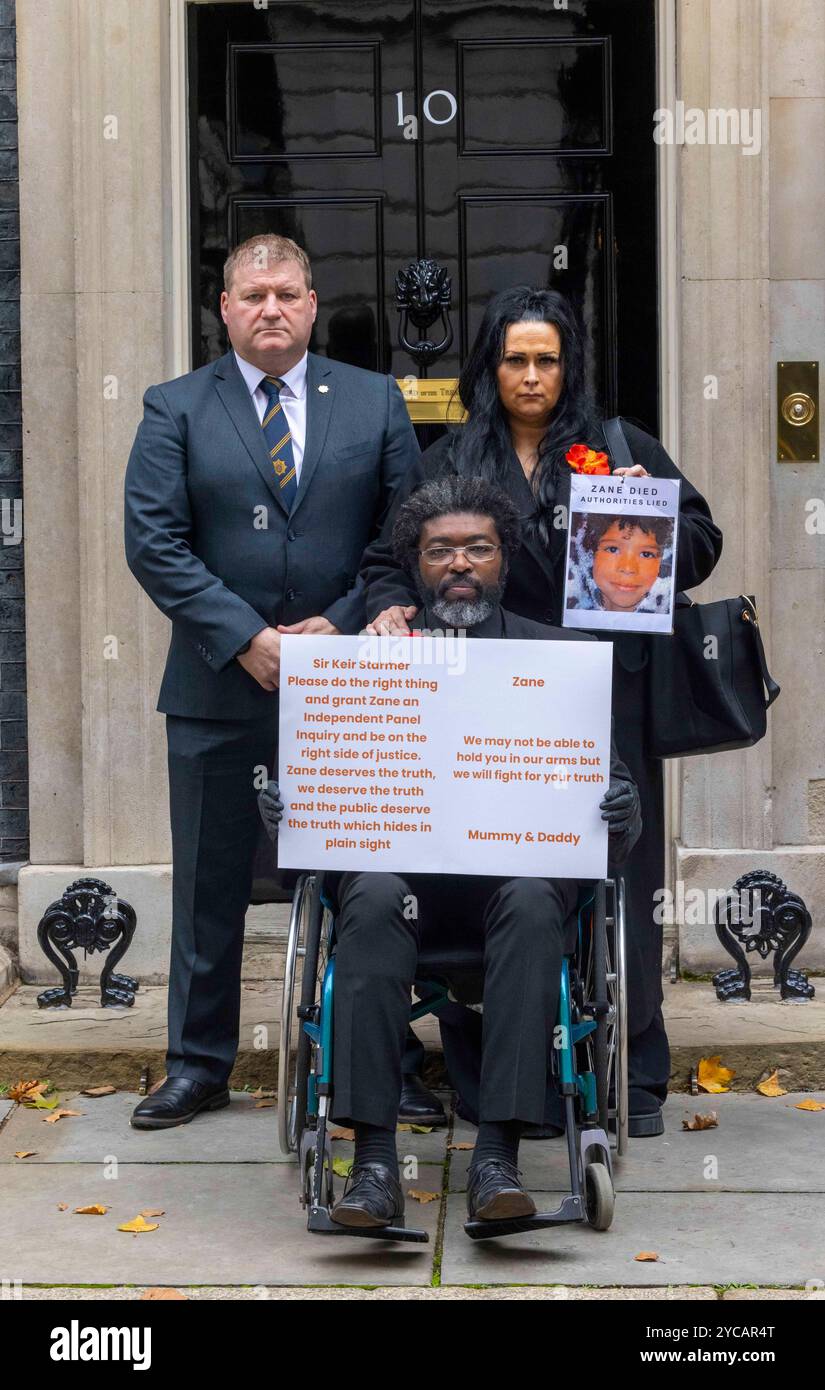 London, UK 21 Oct 2024 Zane’s parents, Kye Gbangbola and Nicole Lawler