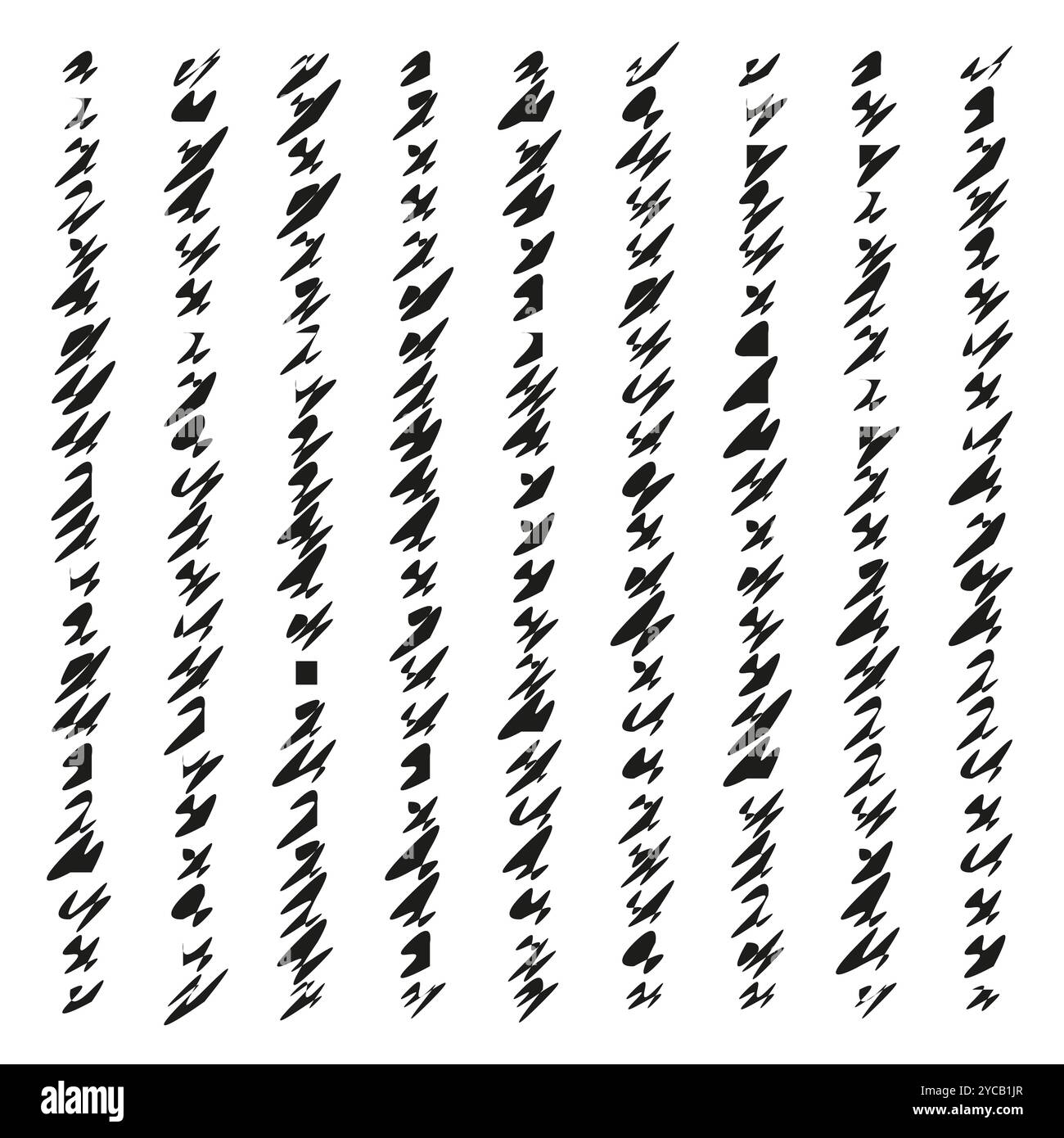 Zigzag stroke pattern. Abstract sketch lines. Grunge brush shapes. Vector hand-drawn elements. Stock Vector