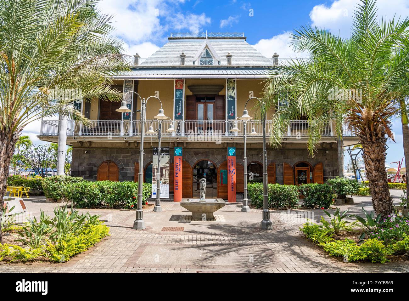Blue Penny Museum, Stamp Museum, Indian Ocean, Island, Mauritius, Africa, Briefmarken Museum, indischer Ozean, Insel, Afrika Stock Photo