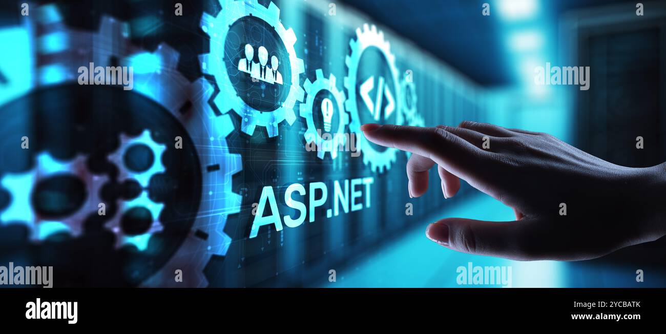 ASP.NET Development programming language concept on virtual screen ...