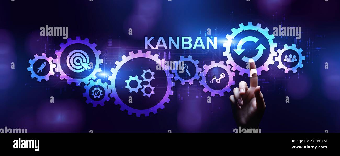 Kanban agile project management workflow business process optimisation. Stock Photo
