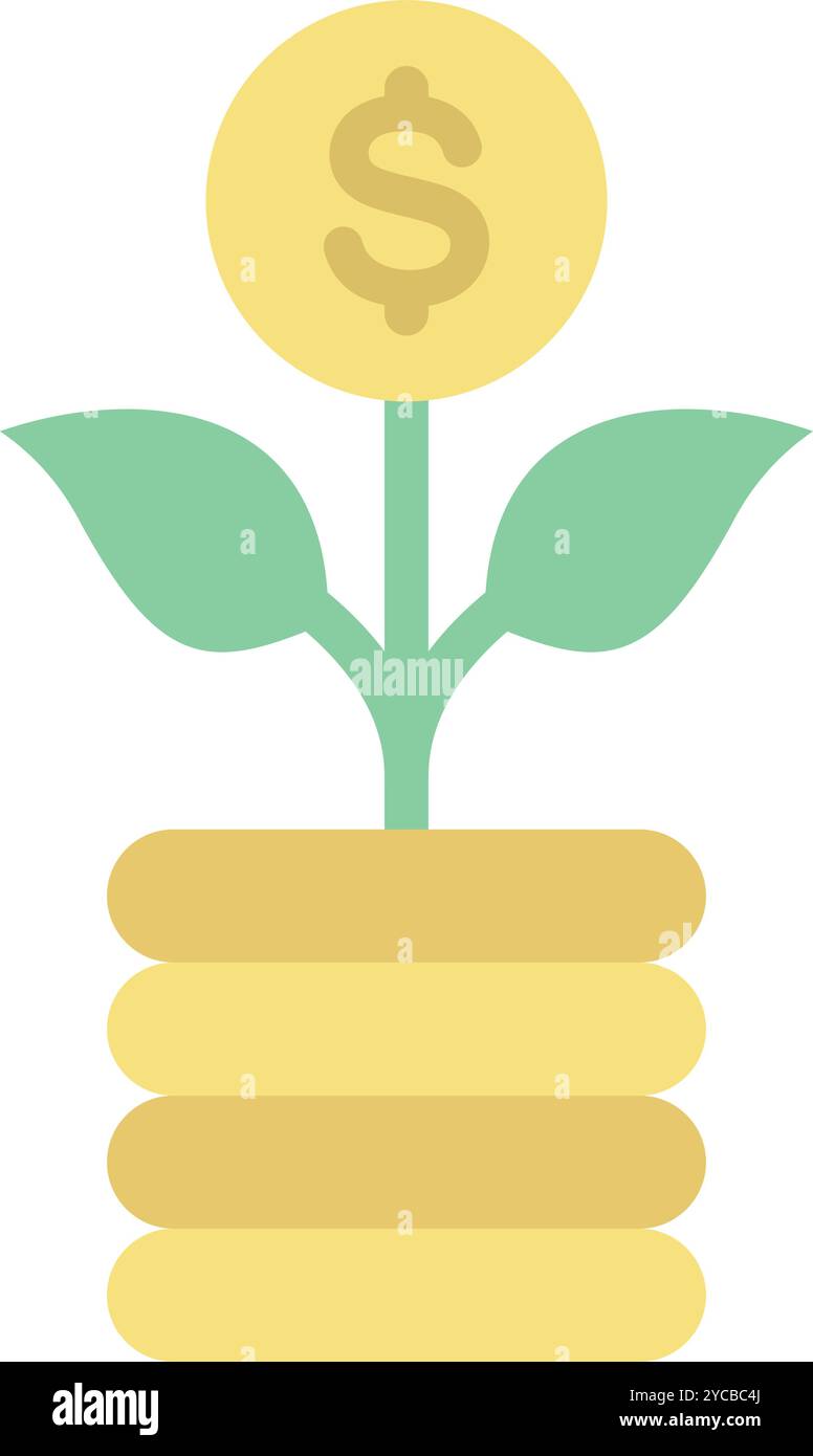 Growth Investing icon vector image. Suitable for mobile application web application and print media. Stock Vector