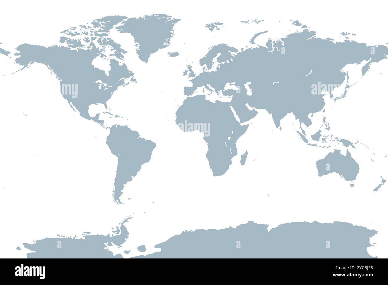 The world, gray general reference map. Map of the surface of the Earth ...