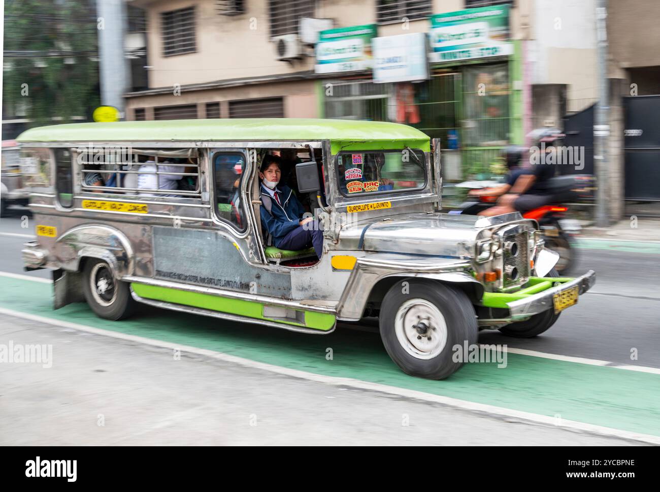 Manila,Philippines-January 13 2023:The colorful,rustic vehicles rush around the streets,symbolic of Philippine culture and art,the most popular and cr Stock Photo