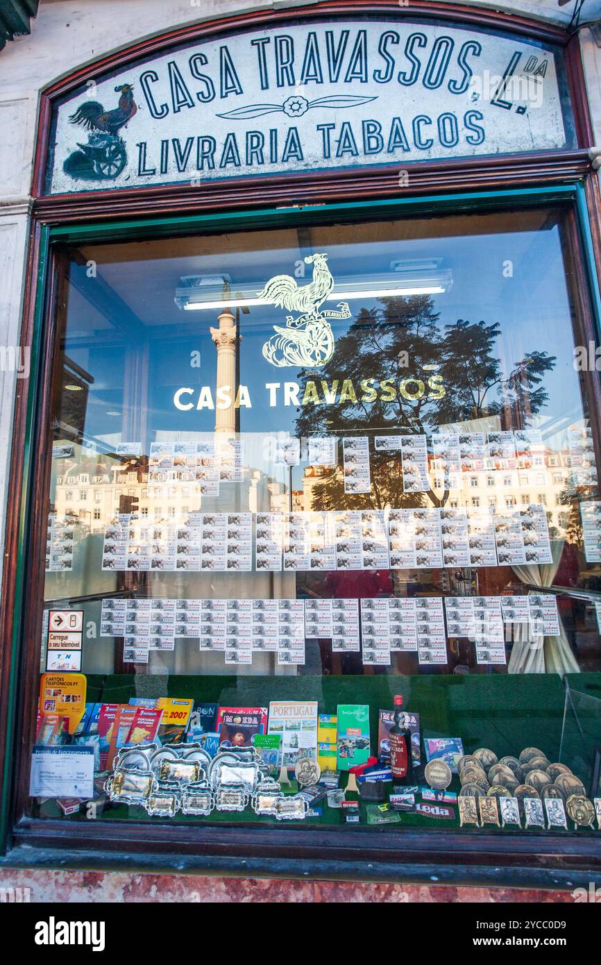 Lisbon, Portugal, March 1 2007, The shop window displays lottery ...