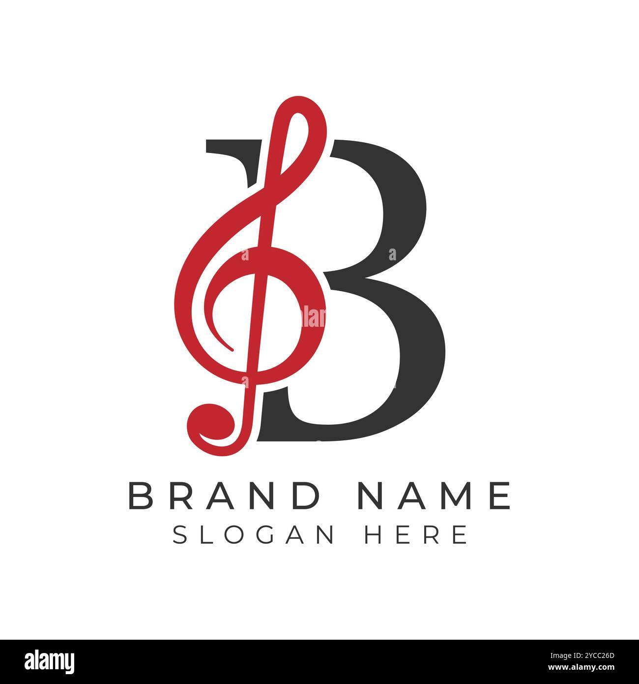 Initial Letter B with musical note Style icon. Alphabet B Music logo ...