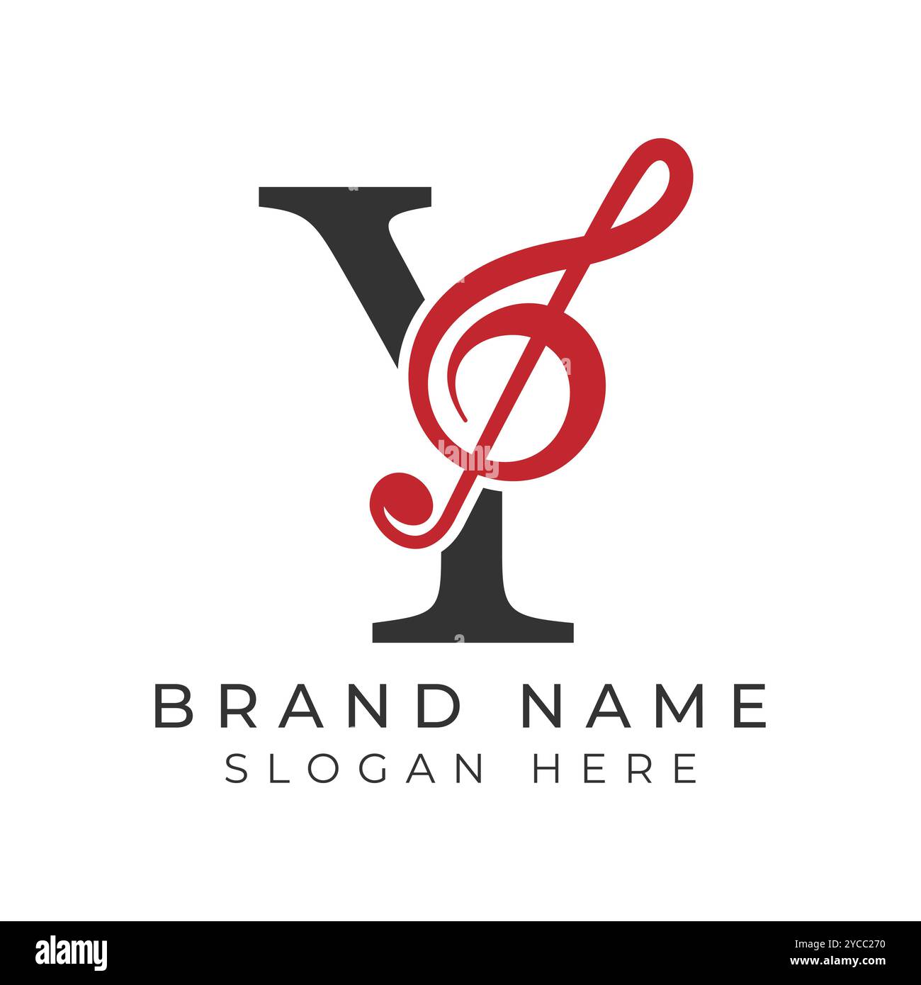 Initial Letter Y with musical note Style icon. Alphabet Y Music logo ...