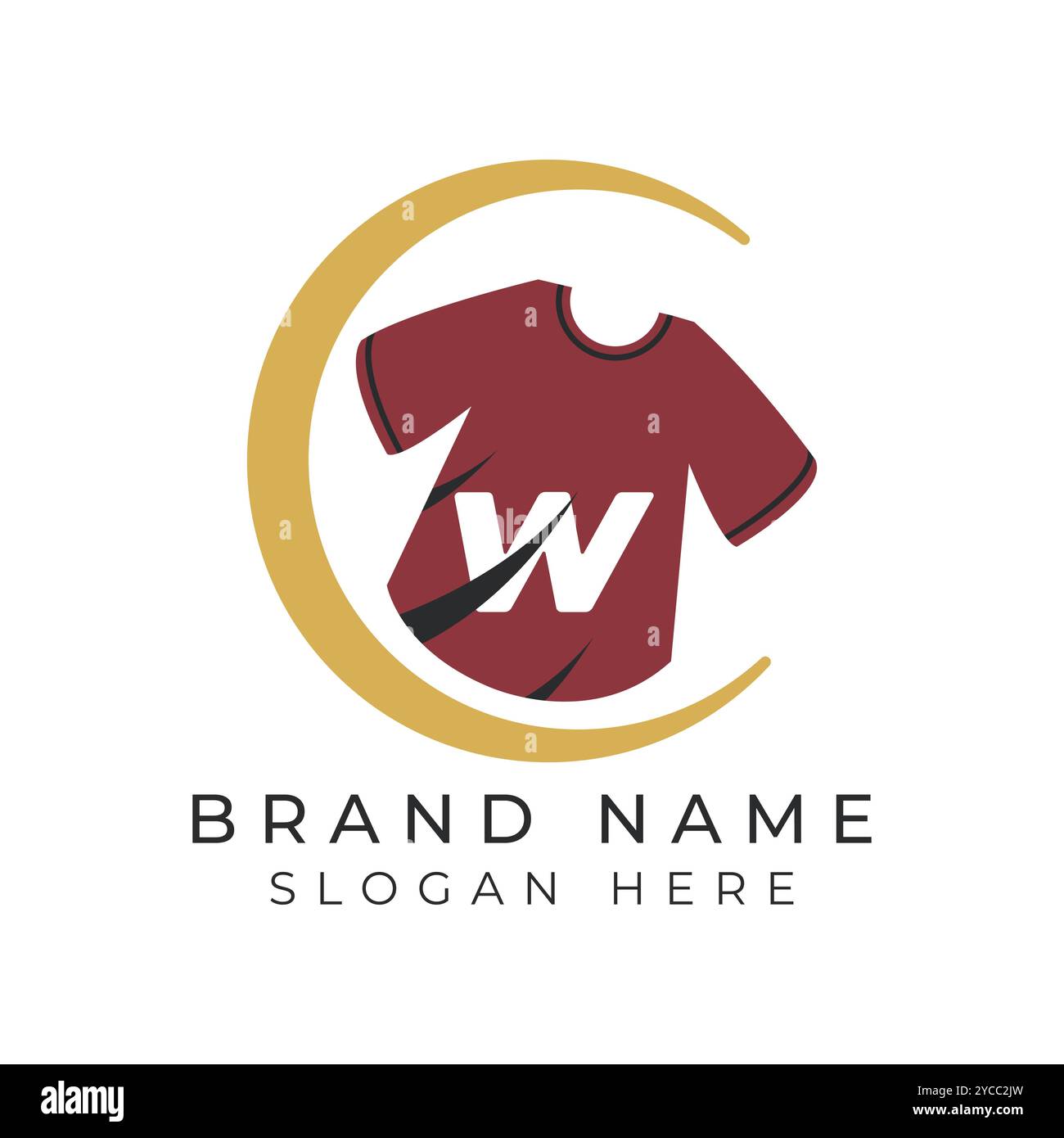 Letter W Logo Concept With T-Shirt. Alphabet W garments moon face icon ...