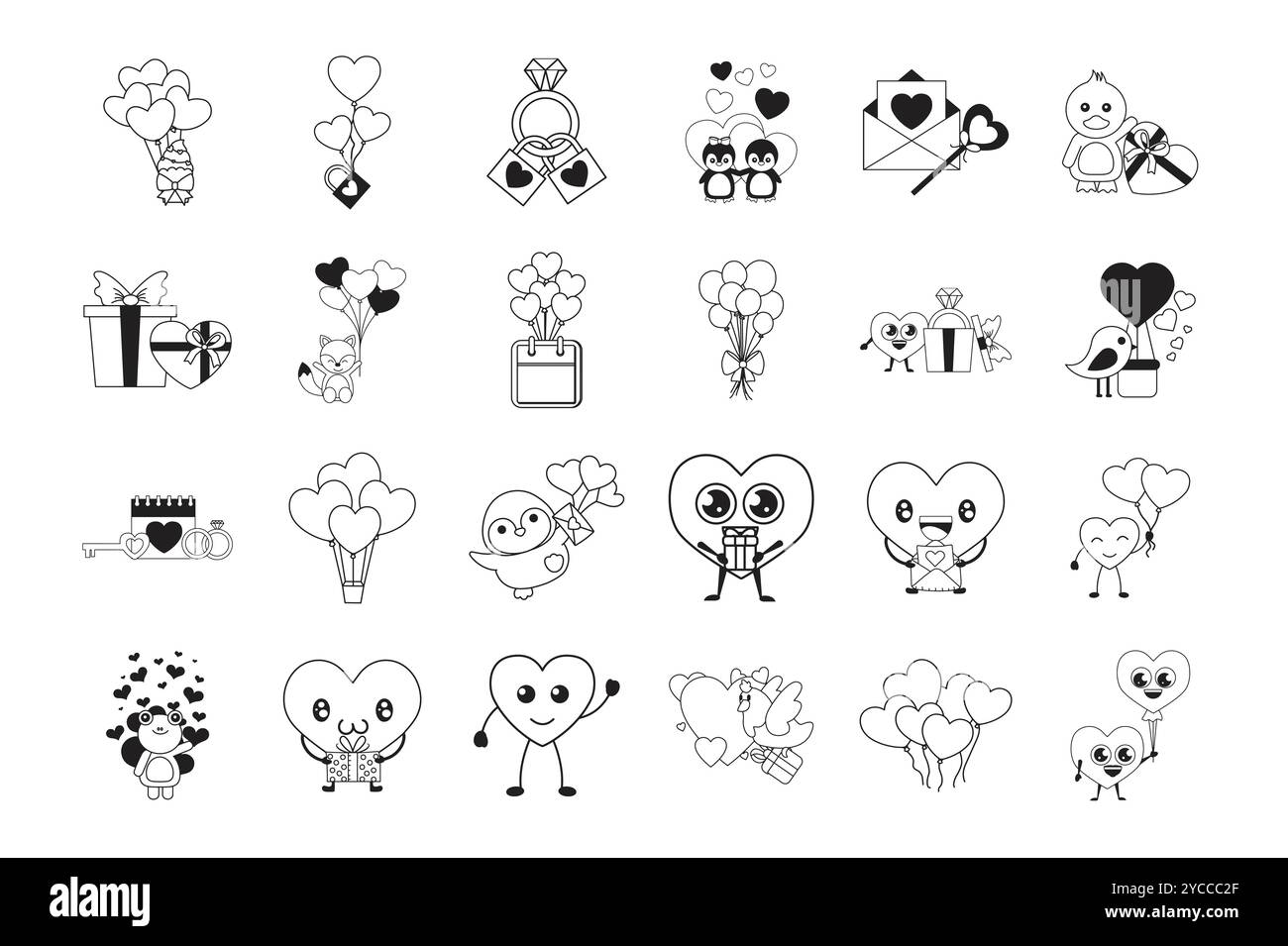 Love symbols vector vectors Black and White Stock Photos & Images - Alamy