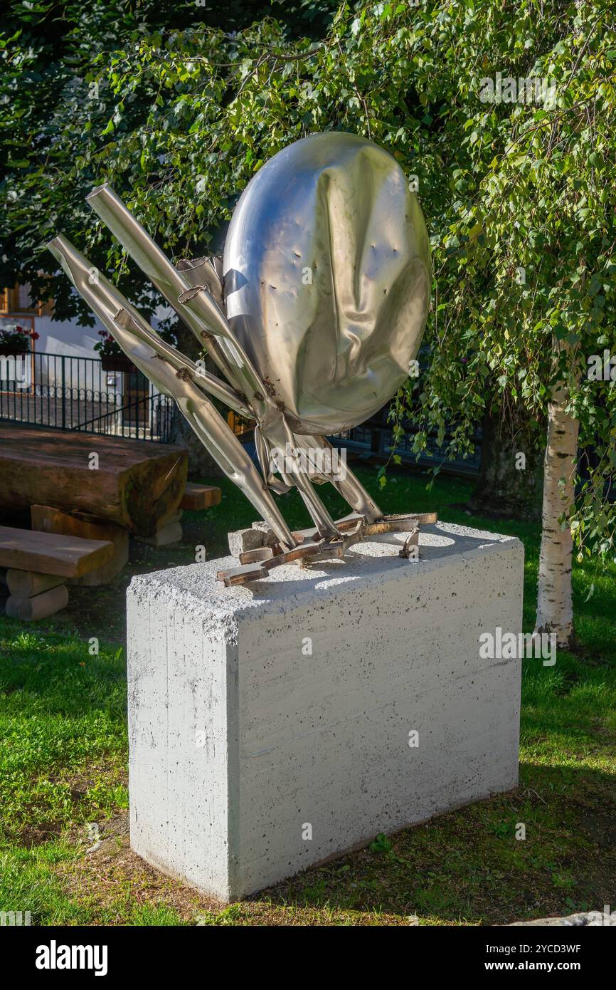 Sculpture by Albert Féraud, untitled, 2000, Etroubles, , Valle d'Aosta, Italy Stock Photo