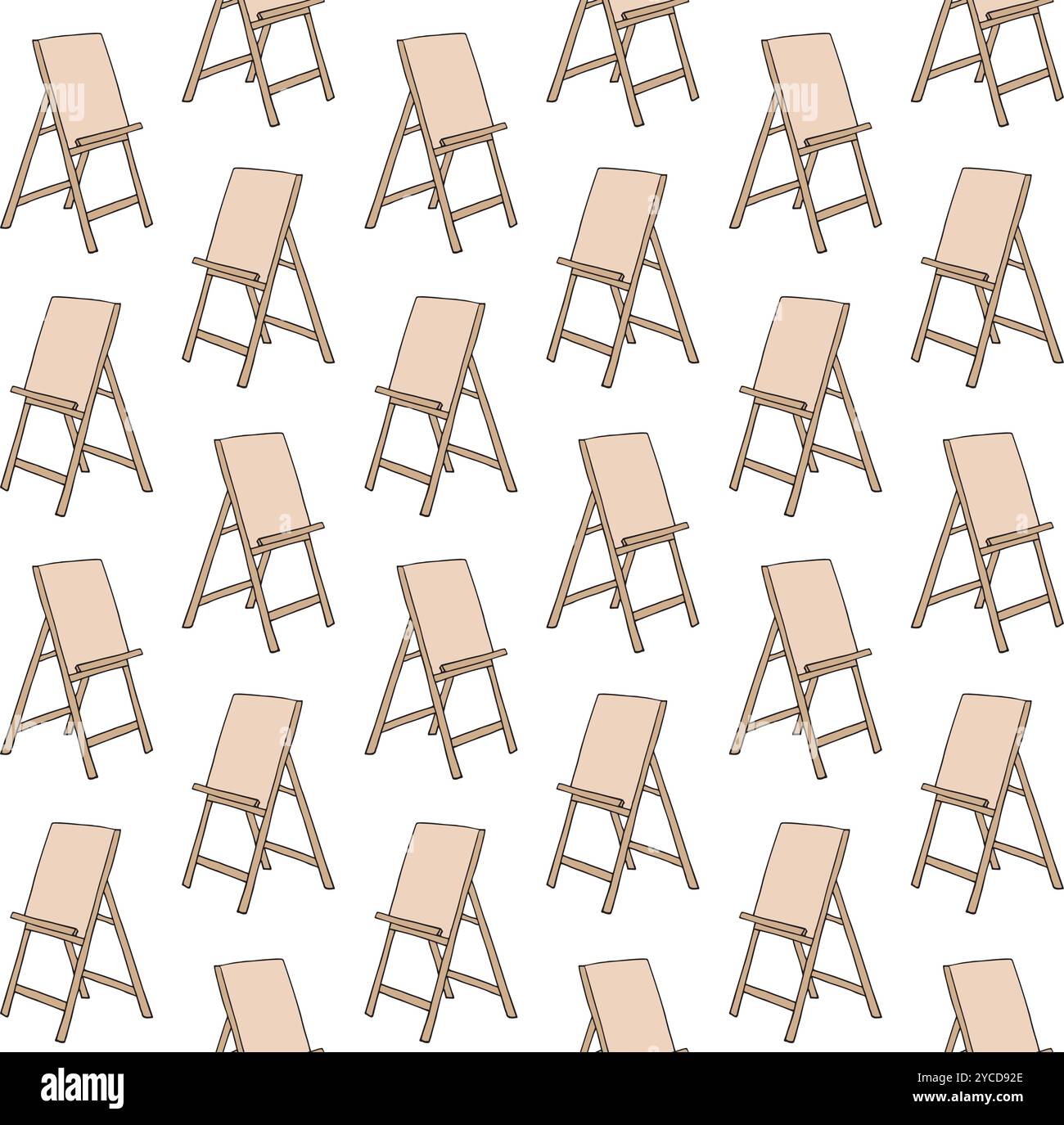 Vector seamless pattern of hand drawn easel Stock Vector