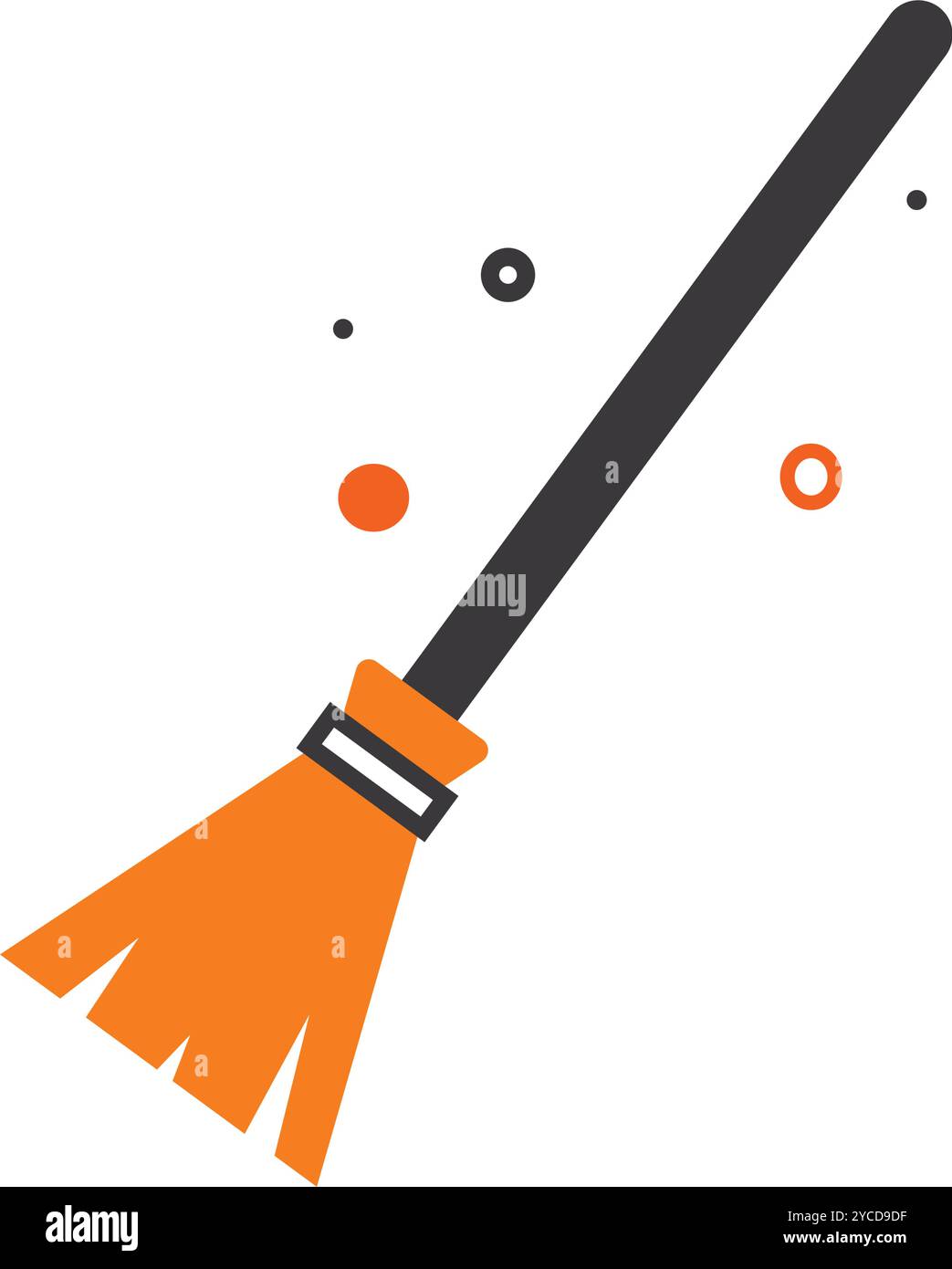 Halloween witch broom with magical details, Vector Stock Vector Image ...