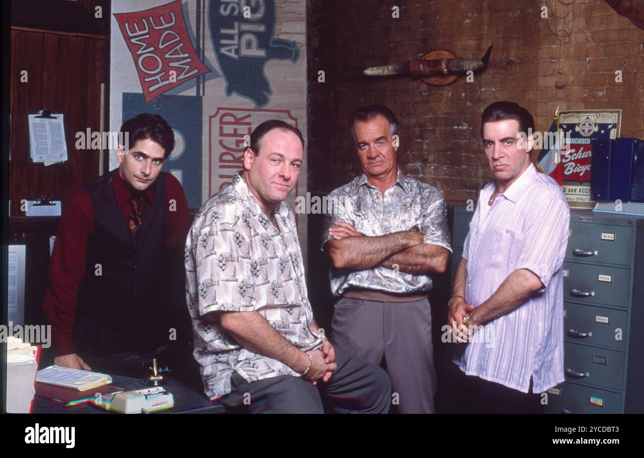 October 22, 2024, Hollywood, California, USA: RELEASE DATE: 1999 TITLE: The Sopranos STUDIO: HBO/Cinemax PLOT: New Jersey mob boss Tony Soprano deals with personal and professional issues in his home and business life that affect his mental state, leading him to seek professional psychiatric counseling. STARRING: Michael Imperioli, James Galdofini, Tony Sirico, Steve Van Zandt (Credit Image: © Entertainment Pictures via ZUMA Press) EDITORIAL USAGE ONLY! Not for Commercial USAGE! Stock Photo