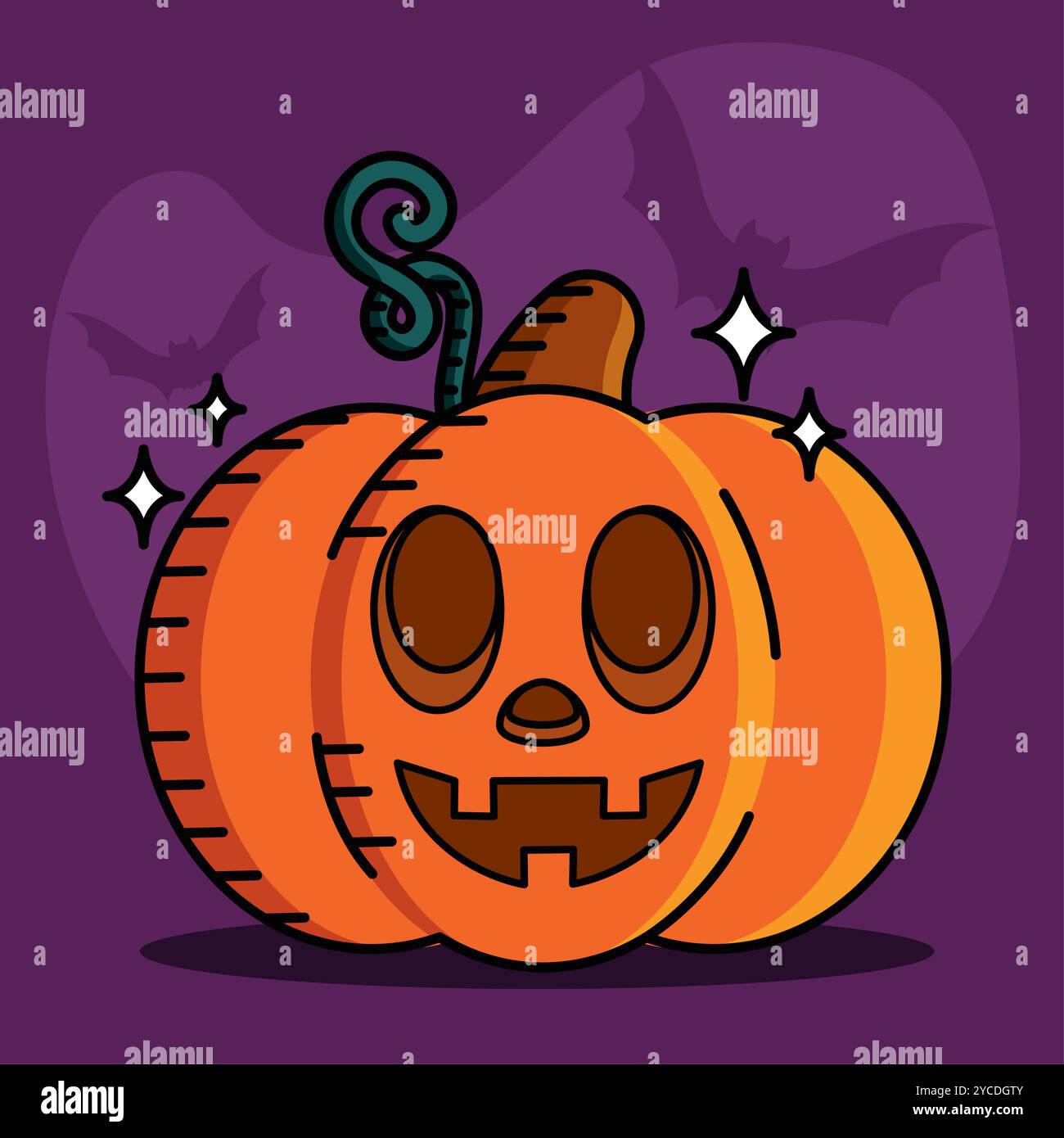 Jack-o -lantern pumpkin with carved face for Halloween, Vector Stock ...