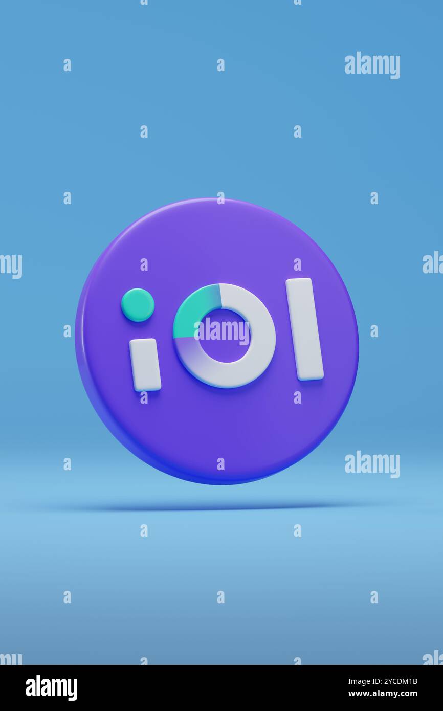 Buenos Aires, Argentina - October 22nd, 2024: IOL logo on blue background. 3d illustration. Stock Photo