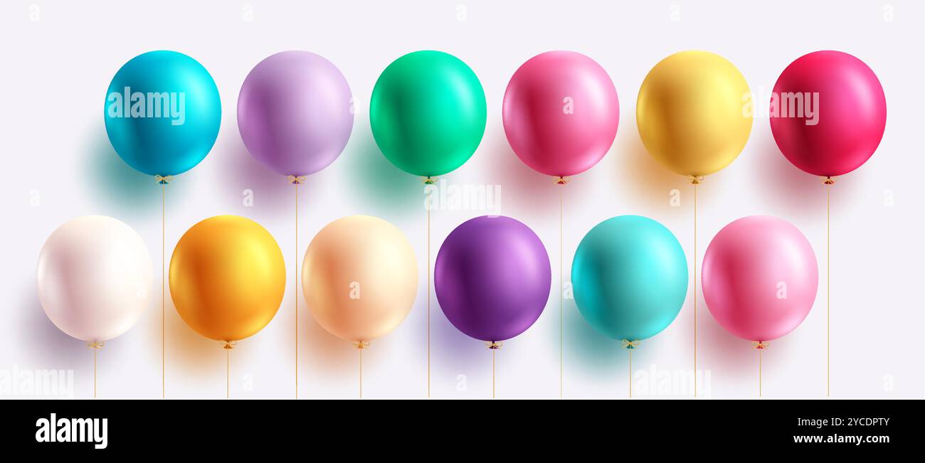 Birthday balloons set vector design. Balloon colorful collection ...
